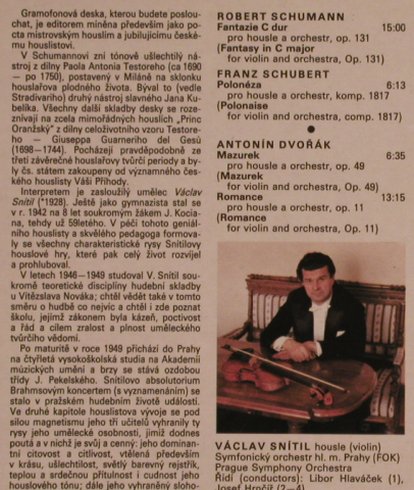 Snitil,Vaclav: Dvorak:Mazurek../Schubert/Schumann, Supraphon(1110 3194 G), CZ, 1983 - LP - L5089 - 7,50 Euro