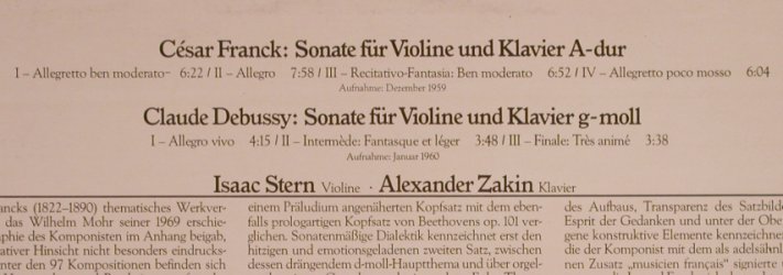 Franck,Cesar / Debussy: Violinsonate A-Dur/Violinson.g-moll, CBS(CBS 61864), NL, 1979 - LP - L5099 - 7,50 Euro