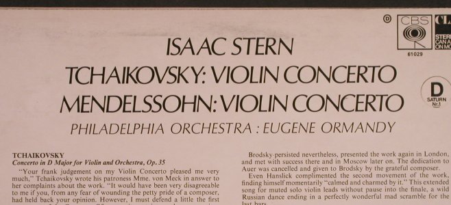 Tschaikowsky,Peter / Mendelssohn: Violin Concerto, CBS(CBS 61029), UK, 1973 - LP - L5102 - 7,50 Euro
