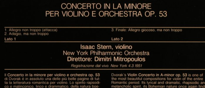 Dvorak,Antonin: Concerto per Violino, op.53, Movimento Musica(01.068), I, 1983 - LP - L5108 - 7,50 Euro