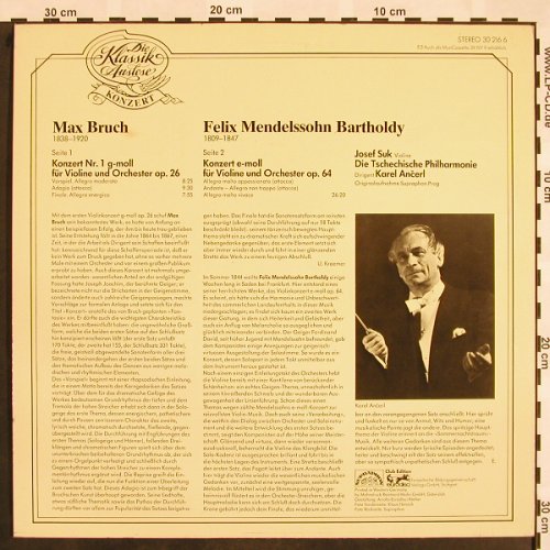 Bruch,Max / Mendelssohn: Die Violinkonzerte, op.26 & op.64, Supraphon(30 216 6), D, 1979 - LP - L5115 - 7,50 Euro