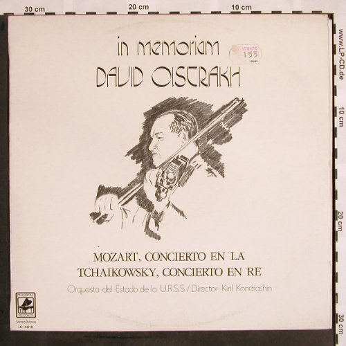 Oistrach,David: In Memoriam,Mozart,Tchaikowsky, Classical Records(LC-4016), E, m-/vg+, 1976 - LP - L5153 - 7,50 Euro