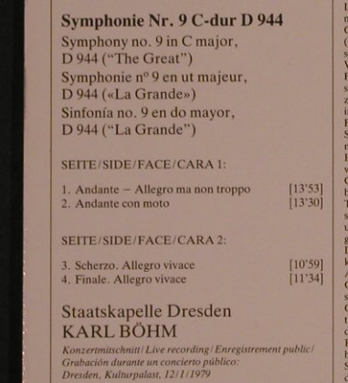 Schubert,Franz: Symphonie No.9 - The Great, D.Gr. Galleria(419 484-1), D, 1979 - LP - L5240 - 5,00 Euro