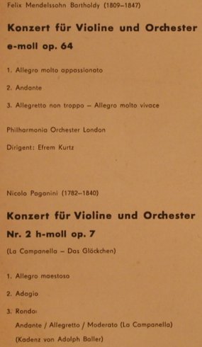 Menuhin,Yehudi: spielt Mendelssohn op.64, Eterna(8 20 430), DDR,Mono, 1964 - LP - L5254 - 7,50 Euro