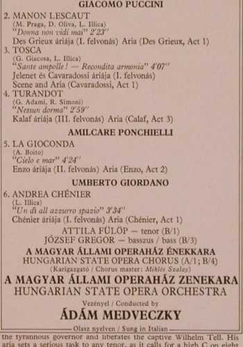 Nagy,János B.: Recondita armonia (ital.), Hungaroton(SLPD 12479), H, 1984 - LP - L5261 - 5,00 Euro