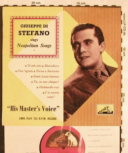 di Stefano,Giuseppe: sings Neapolitan Songs, His Masters Voice(BLP 1052), UK,  - 10inch - L5281 - 12,50 Euro