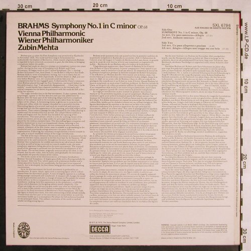 Brahms,Johannes: Symphony No.1 in C minor op.68, Decca(SXL 679 6), UK, 1979 - LP - L5336 - 7,50 Euro