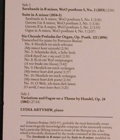 Brahms,Johannes: Variations&Fugue on a Theme Handel, Chandos(ABRD 1147), UK, 1986 - LP - L5353 - 12,50 Euro