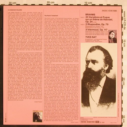 Brahms,Johannes: Variations et Fugue sur...de Handel, EMI, vg+/m-(C 051-16400), F, Ri,stoc, 1985 - LP - L5354 - 5,00 Euro