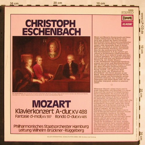 Mozart,Wolfgang Amadeus: Klavierkonzerte, D-dur,KV 488, Europa(1205), D,  - LP - L5368 - 6,00 Euro