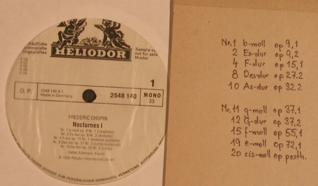 Chopin,Frederic: Nocturnes I (10 Nocturnes),Mono, Heliodor,Musterplatte(2548 140), D, Ri,  - LP - L5414 - 5,00 Euro