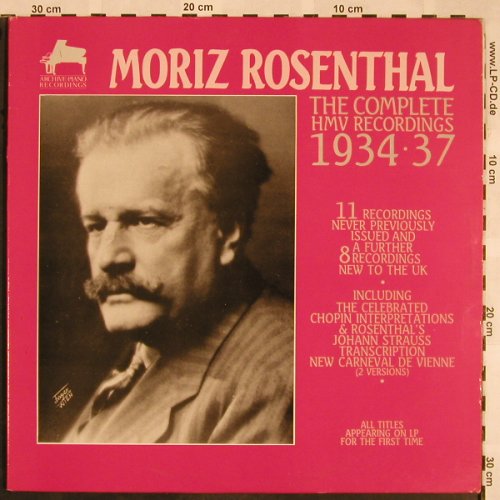 Rosenthal,Moriz: The Complete HMV Rec. 1934-37, Archive-Piano Rec.(APR 7002), UK, Foc, 1987 - 2LP - L5426 - 14,00 Euro
