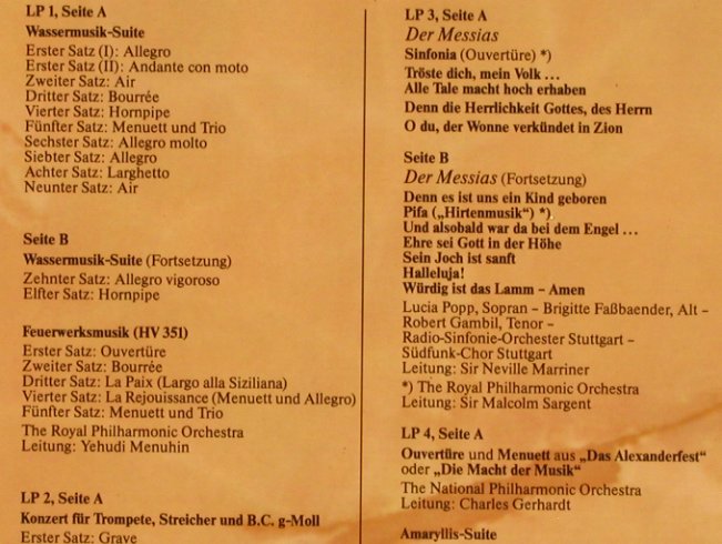 Händel,Georg Friedrich: Klassische Kostbarkeiten,Box,FS-New, Das Beste(KKL 5916), D,  - 4LP - L5467 - 12,50 Euro