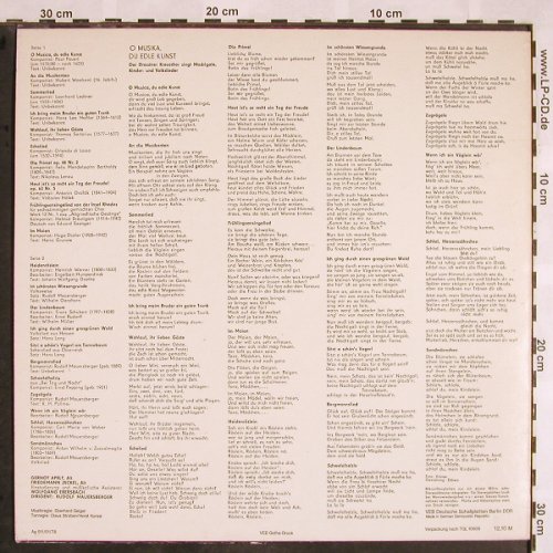 Dresdner Kreuzchor: O Musica Du Edle Kunst, m-/vg+,woc, Eterna(8 26 120), DDR, 1978 - LP - L5530 - 5,00 Euro