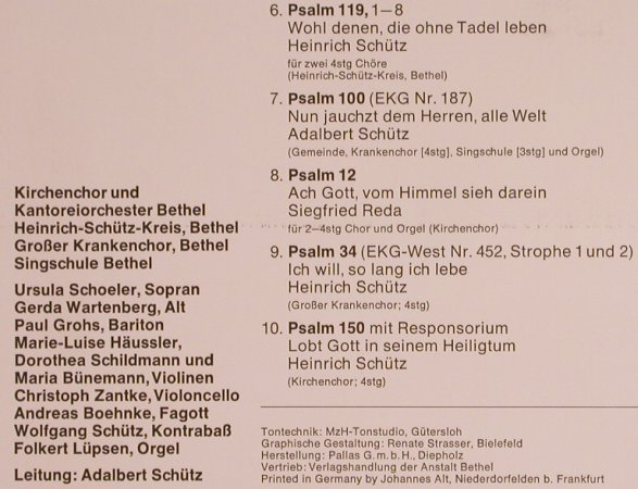 Kantorei Bethel: ...und mit Psalmen, (KB 1000), D,  - LP - L5537 - 9,00 Euro