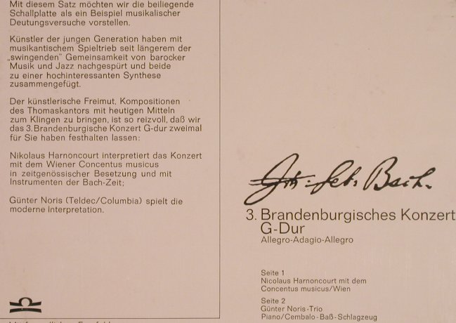 Bach,Johann Sebastian: 3.Brandenburgisches Konzert G-Dur, Grünenthal/Teldec(TST 76 064), D,  - 10inch - L5548 - 7,50 Euro