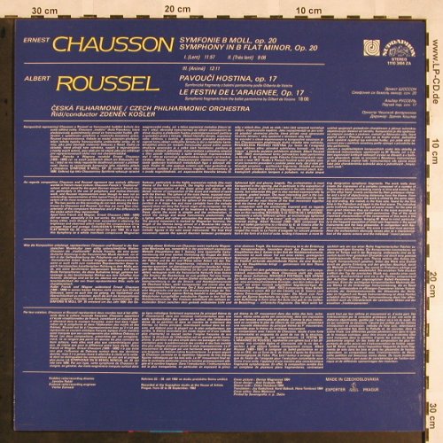 Roussel,Albert / Chausson: Le Festin de L'Araignée/Symphonie, Supraphon(1110 3404 ZA), CZ, 1984 - LP - L5621 - 9,00 Euro