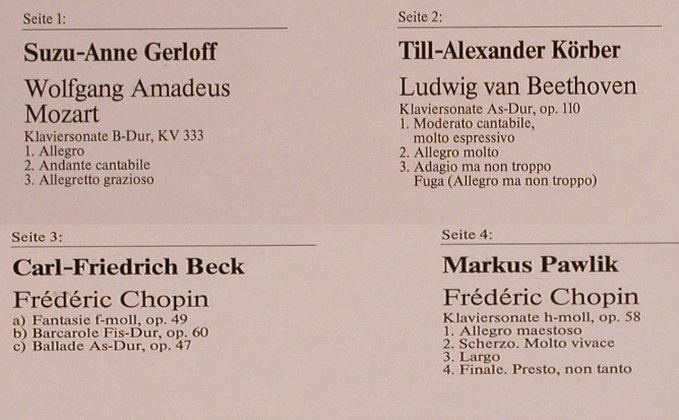 V.A.Parke-Davis Förderpreis 1984: Suzu-Anne Gerloff, Foc, Teldec(66.28290), D, 1984 - 2LP - L5639 - 6,00 Euro