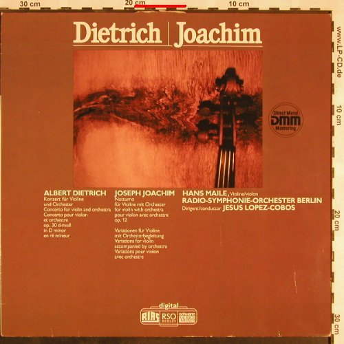 Dietrich,Albert / Joseph Joachim: Konzert f.Violine u,Orch./Notturno, Schwann Musica Mundi(VMS 1622), D, m-/vg+, 1984 - LP - L5640 - 7,50 Euro