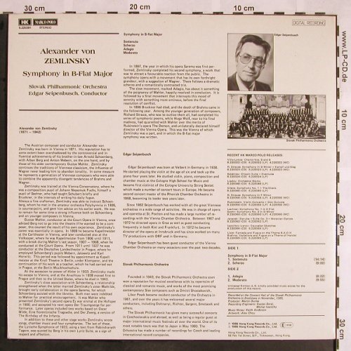 Zemlinsky,Alexander von: Symphony in B-Flat Major, Marco Polo, m-/vg+(6.220391), Hong Kong, 1986 - LP - L5652 - 12,50 Euro