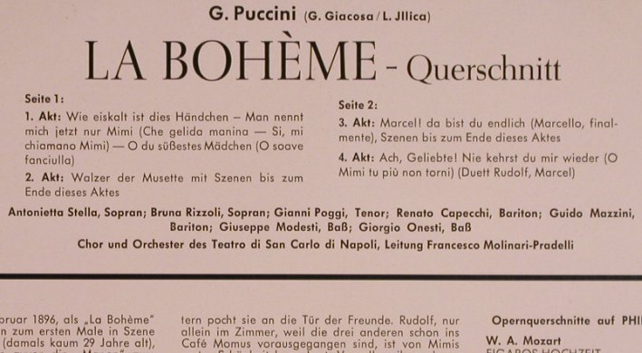 Puccini,Giacomo: La Boheme- Opernquerschnitt, Philips(S 06 188 R), D, 1958 - 10inch - L5676 - 9,00 Euro