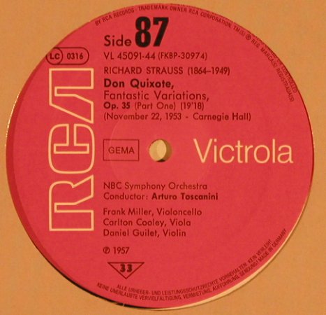 Strauss,Richard: Don Quixote (1953), Side 87/88, RCA Victrola(VL 45091), D,  - LP - L5713 - 7,50 Euro