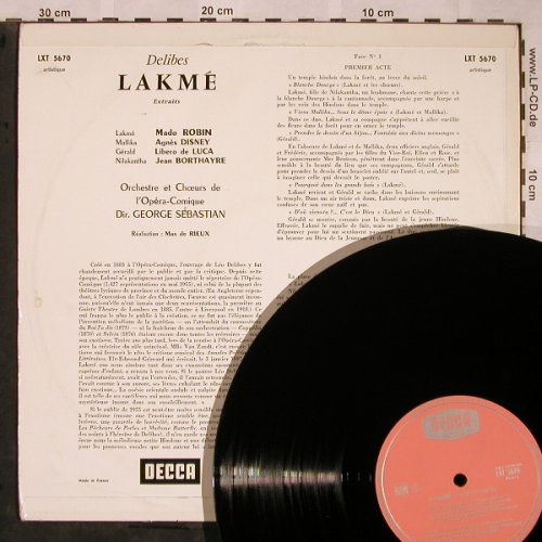 Delibes,Leo: Lakme, Extraits, m-/vg+, Decca(LXT 5670), F,  - LP - L5769 - 5,00 Euro