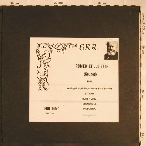 Gounod,Charles: Romeo et Juliette (1947), stoc, Historical Operatic Trea(ERR 145-1), ,  - LP - L5799 - 5,00 Euro