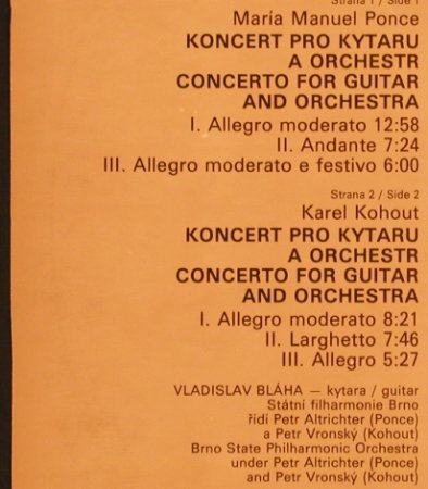 Blaha,Vladislav: Guitar-Maia Manuel Ponce,K.Kohout, Panton, m-/vg+(81 0679-1), CZ, stoc, 1986 - LP - L5866 - 5,00 Euro