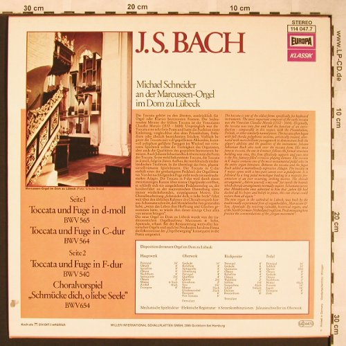 Bach,Johann Sebastian: Toccata & Fuge BWV 564,565,540/Chor, Europa(114 047.7), D, 1977 - LP - L5905 - 5,50 Euro