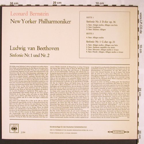 Beethoven,Ludwig van: Sinfonie Nr.1 & 2, Club Edition, CBS(J 204-29 204/5), D,m-/vg+,  - LP - L5967 - 6,00 Euro