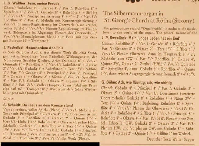 V.A.Die Silbermann-Orgel: in der St.Georgenkirche z.Rötha, Pelca(PSR 40 504), D,  - LP - L6032 - 6,00 Euro