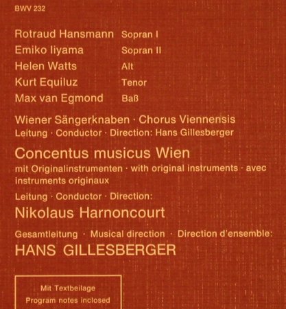 Bach,Johann Sebastian: Messe In H-Moll,Box, Ri, Telefunken(6.35019 FK), D, 1968 - 3LP - L6067 - 12,50 Euro