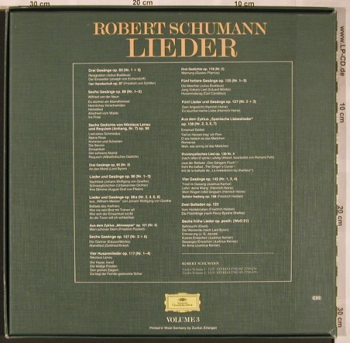 Schumann,Robert: Lieder Vol.3, Box, No Booklet, D.Gr.(2740 200), D,  - 3LP - L6071 - 14,00 Euro