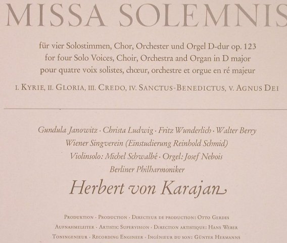 Beethoven,Ludwig van: Missa Solemnis,Box, Deutsche Gramophon(104 395/396), D, 1966 - 2LP - L6074 - 15,00 Euro