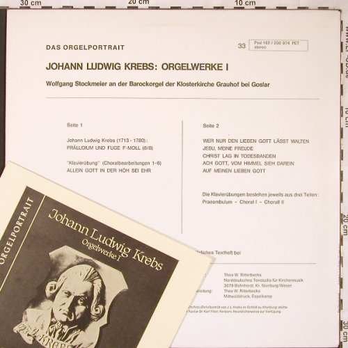 Krebs,Johann Ludwig: Orgelwerke I, Psallite(PSAL 162/200974), D,  - LP - L6079 - 9,00 Euro