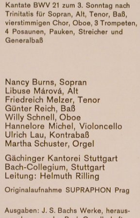Bach,Johann Sebastian: Kantaten BWV 21, SDG(610 101), D,  - LP - L6119 - 6,00 Euro