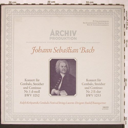 Bach,Johann Sebastian: Konzert für Cembalo,Streicher&Conti, Archiv,BWV1052/53(198 013), D,  - LP - L6143 - 7,50 Euro
