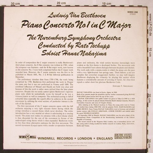 Beethoven,Ludwig van: Piano Concerto No.1 i.C minor,op.15, Windmill(WMD 208), UK, m-/VG+,  - LP - L6198 - 7,50 Euro