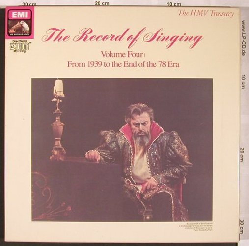 V.A.The Record Of Singing Vol.4: From 1939 to he End of the 78 Era, EMI(EX 7 69741 1), UK, Box, 1989 - 8LP - L6323 - 20,00 Euro