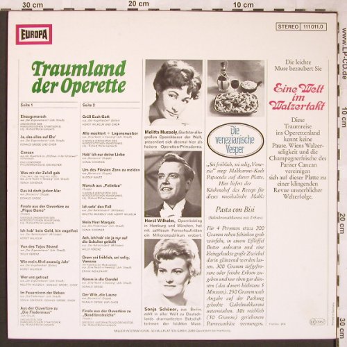 V.A.Traumland der Operette: Melitta Muszely, Horst Wilhelm..., Europa(111 011.0), D, 24 Tr.,  - LP - L6349 - 4,00 Euro