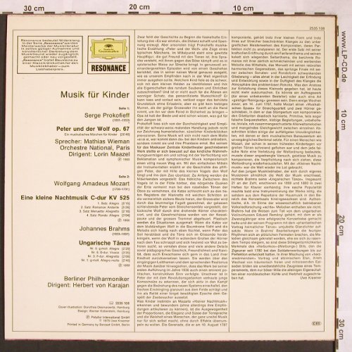 Prokofieff / Mozart / Brahms: Musik Für Kinder, D.Gr. Resonance(2535 108), D, 1975 - LP - L6390 - 5,00 Euro