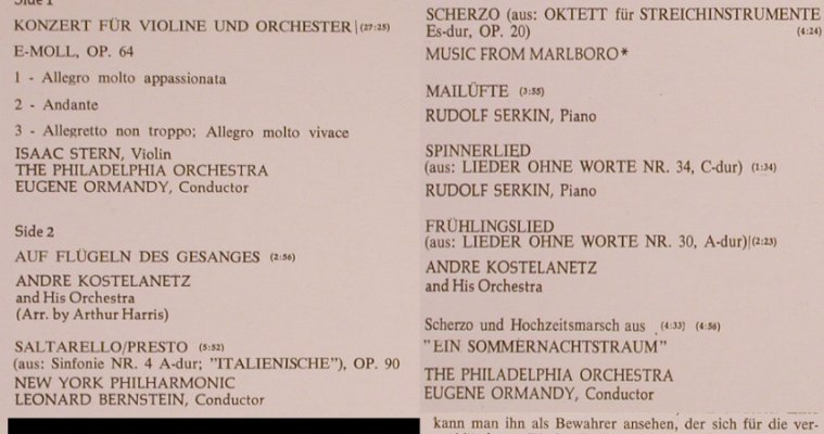 Mendelssohn Bartholdy,Felix: Greatest Hits, CBS(S 30 010), NL, 1971 - LP - L6399 - 3,00 Euro