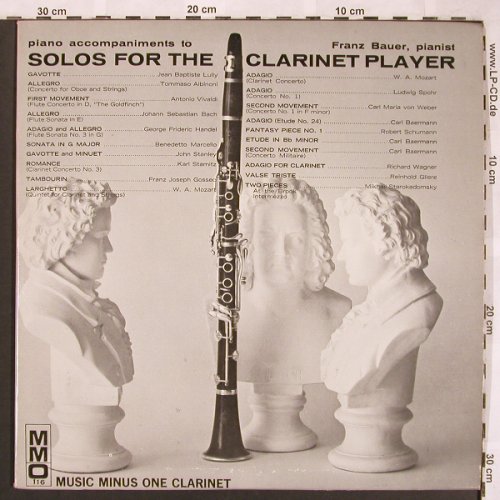 V.A.Solos for the Clarinet Player: piano accompaniments to,Franz Bauer, Music Minus One(116), US,  - 2LP - L6430 - 6,00 Euro