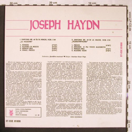 Haydn,Joseph: Simfonia Nr.49 La Passione, Nr.59, Electrecord(ST-ECE 01808), RO, 1977 - LP - L6450 - 14,00 Euro
