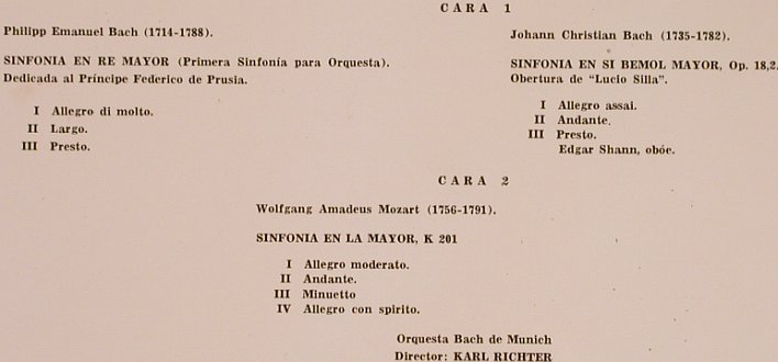 Bach,Carl Philipp E./J.C.Bach/Mozar: Sinfonia en Re mayor, Telefunken(TLY 99522), E,  - LP - L6463 - 6,00 Euro