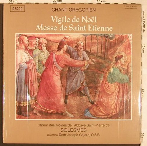 V.A.Chant Gregorien: Vigile de Noel/Messe de Saint Etien, Decca(7.535), F FS-New,  - LP - L6465 - 9,00 Euro