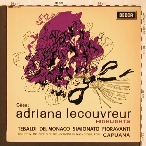 Cilea,Francesco: Adriana Lecouvreur-Highlights, Decca,Sample-Stol,stoc(LXT 6017), UK mono,  - LP - L6506 - 6,00 Euro