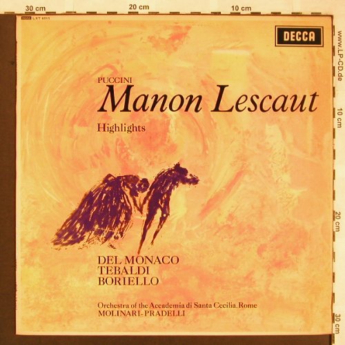 Puccini,Giacomo: Manon Lescaut -Highlights, Decca, Sample-Stol,stoc(LXT 6011), UK mono,  - LP - L6508 - 6,00 Euro