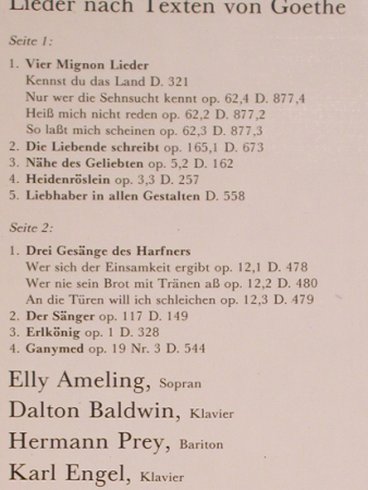 Schubert,Franz: Goethe-Lieder, Philips(6500 515), NL, co, 1973 - LP - L6577 - 6,00 Euro